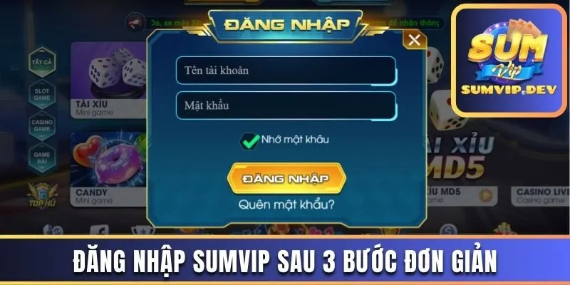 Đăng nhập Sumvip thành công bằng đường link chính thức