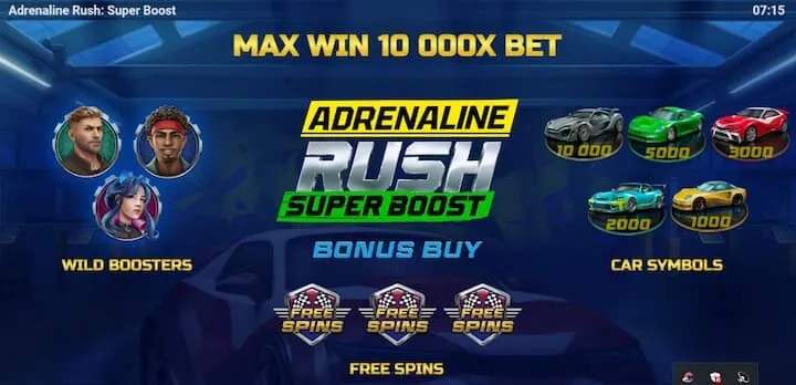 Kinh nghiệm quay hũ Adrenaline Rush Super Boost nhận thưởng tầm tay